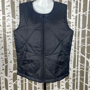 Socialite Diamond Pattern Quilted Lightweight Zip Front Vest / Liner S/M Black